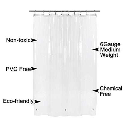 Barossa Design Narrow Shower Curtain Liner Waterproof PEVA, Clear, 36x84 | 3 Magnets, 8G Thick PEVA, Waterproof, PVC Free, 7 Metal Grommets, 36 x 84 Inch for Small Extra Long Bathroom Stall - color: 1a. Clear, size: 36"W x 84"L (Pack of 1)