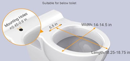 White Heavy Duty Elongated Toilet Seat, Soft Close Non-Slip Bumpers, Durable Plastic for Bathroom, Hotel Home Use