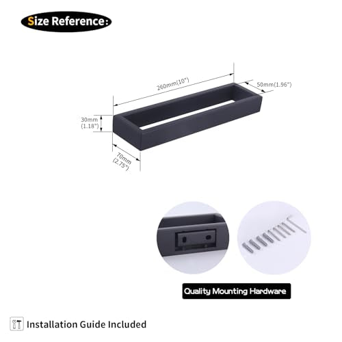 GERZWY Modern Black Towel Holder SUS304 Stainless Steel Towel Hanger Towel Ring for Bathroom Lavatory Wall Mount Contemporary Style HG1706-BK - color: Black