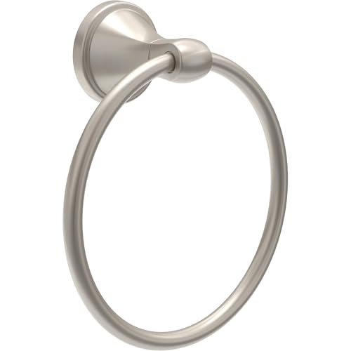 Delta Faucet Becker (1-Pack) Hand Towel Holder, SpotShield Brushed Nickel, Ring for Bathroom or Kitchen Sink, Wall Mounted BCK46-DN - color: Spotshield Brushed Nickel