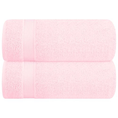 Belizzi Home Cotton 2 Pack Oversized Bath Sheet 35x70, Large Bath Sheet, Ultra Soft, Absorbent, Compact, Eco-Friendly, Recyclable, Quick Drying and Lightweight Towel - Pink - color: Pink, size: 2 Pack Bath Sheet