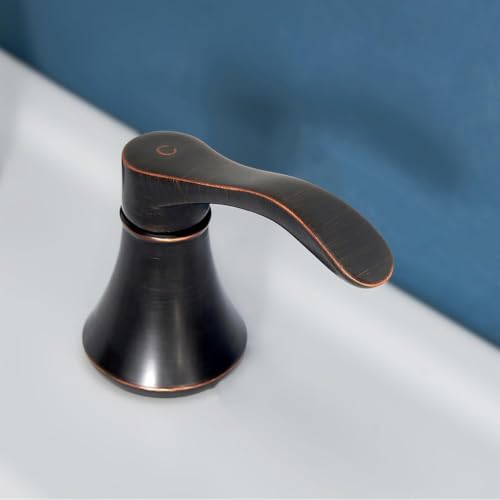 Oil Rubbed Bronze Bathroom Faucet, 2 Handle 3 Hole 8 Inch Widespread Bathroom Faucet, 360°Swivel High-Arc Spout, Stainless Steel Faucet for Bathroom/Vanity/Lavatory, VAL052HZST - color: Oil Rubbed Bronze