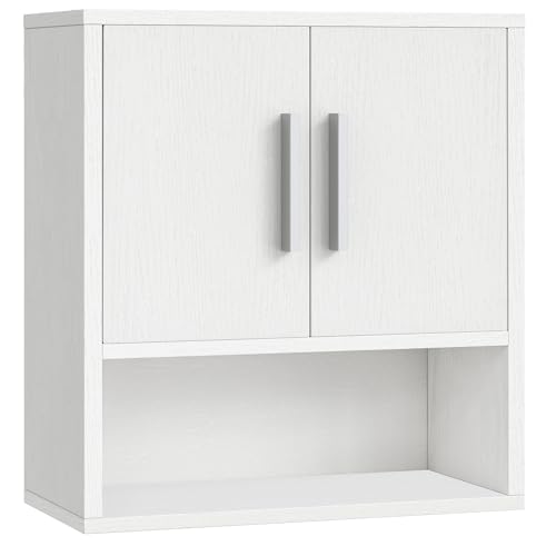 HOOBRO Bathroom Wall Cabinet, Medicine Cabinet, 15 x 16.1 Bathroom Wall Cabinet with Adjustable Shelf, Over The Toilet Wall Bathroom Storage Cabinet for Bathroom, Bedroom, White