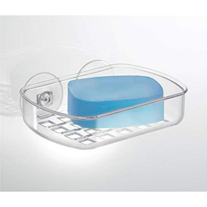 iDesign BPA-Free Plastic Suction Bar Soap Dish - 5.25" x 4" x 2", Clear,19600 - color: Clear