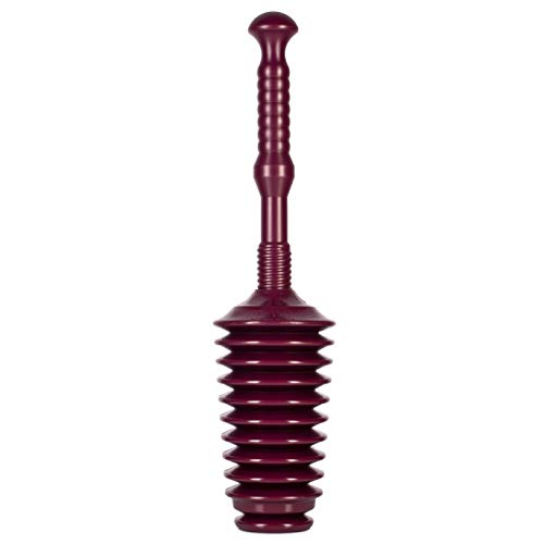 Master Plunger MP500-B Heavy Duty Bathroom Toilet Plunger Kit with Short Bucket. All Purpose Plunger Equipped with Air Release Valve, Plum - color: Black