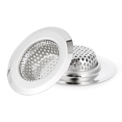 CORNERJOY 2PCS Bathtub Drain Strainer Cover - 2.84 inch Stainless Steel Shower Drain Hair Catcher