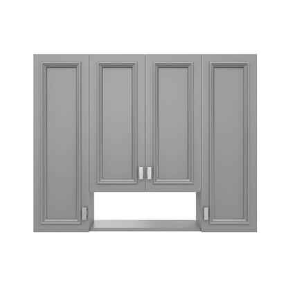 Marzzi 36" x 28" Bathroom Medicine Cabinet with Open Shelf | Wall Mounted Bathroom Storage Cabinet with Adjustable Shelves, Over The Toilet Wall Cabinet, Painted Finish - color: Grey