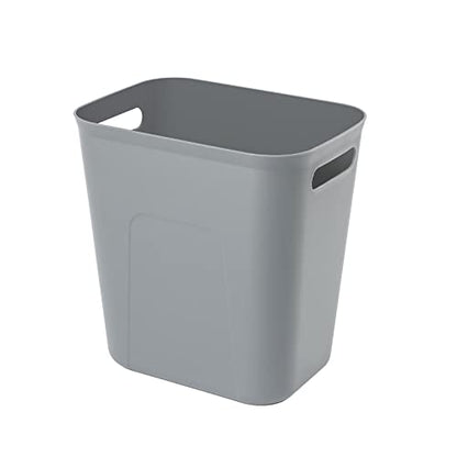 UUJOLY Plastic Small Trash Can Wastebasket, Garbage Container Basket for Bathrooms, Laundry Room, Kitchens, Offices, Kids Rooms, Dorms, 3.5 Gallon, 3.5 Gallon, Grey | Compact Sturdy Garbage Can for Bathroom, Laundry Room, Kitchen, Office, Kids Room, Dorm,