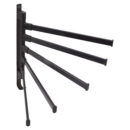 Heavy Aluminum Swivel Towel Bar, Matte Finish Wall Mounted Rack with Hooks Organize Towels and Clothes Save Space with Multi Arms Rustproof Suitable for Bathroom Bedroom Kitchen - color: 5 Arms