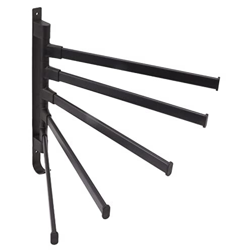 Swivel Hand Towel Bar, Swing Arm Towel Rack, 4-Arm Wall Mounted Bathroom Holder with Heavy Duty Aluminum, Rustproof & Matte Black Finish, Ideal for Bathroom (5 Arms) - color: 5 Arms