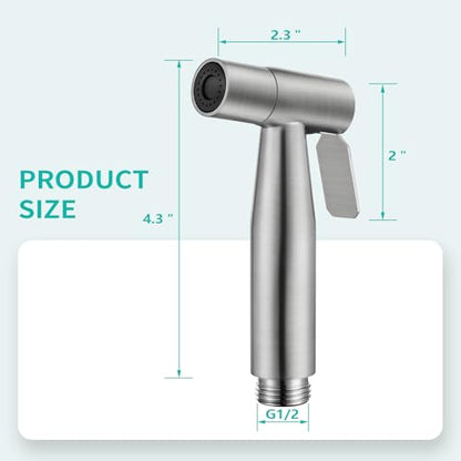 BARROCK 2 Pack Bidet Sprayer Head Only, Stainless Steel Handheld Shattaf Jet Spray for Toilet, Baby Cloth Diaper Sprayer with Adjustable Water Pressure Control, Brushed Nickel - color: Brushed Nickel