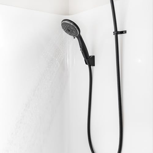 Dura Faucet DF-SA432K-MB RV Handheld Shower Wand Hose Kit (Matte Black) | Eco on/off switch pauses flow to save water in tight showers. Fits standard RV shower hoses. - color: Matte Black, size: Wand & Hose Kit