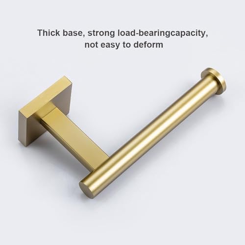 Wall-Mount Toilet Paper Holder, Open Arm, Brushed Gold | SUS304 stainless steel, screw mount, fits standard, large and mega rolls, concealed caps, mounting hardware included - color: Brushed Gold