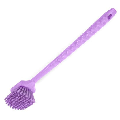 SPARTA 20" Floater Scrub Brush with Long Handle, Oil-Resistant Polyester Bristles, Multiple Trim Angles, Foam-Injected Polymer Block, Commercial Cleaning Tool, Purple - color: Purple