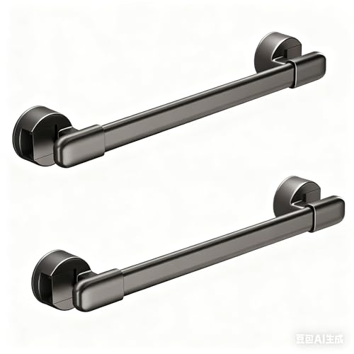 Suction Cup Grab bar for Shower，Suction Cup Shower Grab Bars,11.8″, 2-Pack | No drilling, no glue damage to walls. Simply press to lock the suction cup, easy to install and reposition whenever you want - color: Gray 30cm 2pcs