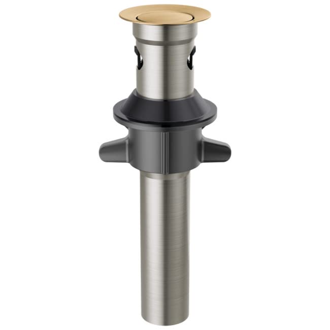 Delta DRP101630CZ Push Pop Up Drain with Overflow and Metal Tail Piece Champagne Bronze - color: Champagne Bronze, size: 16x18 inches