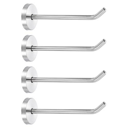 uxcell 4Pcs 4.7 Inch Coat Hooks, Stainless Steel Long Nose Wall Mount Hook, Robe Towel Hangers with Screws for Livingroom Bathroom Closets and Wardrobe, Silver Tone - color: Silver Tone, size: 4.7 Inch