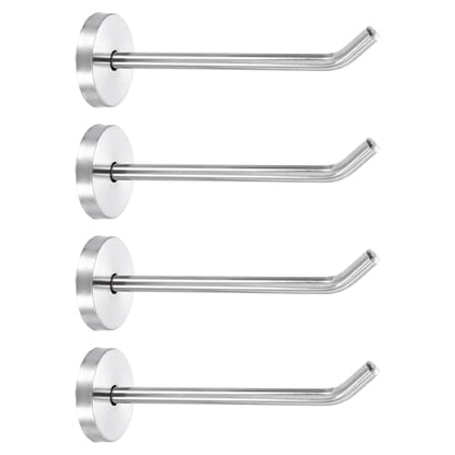 uxcell 4Pcs 4.7 Inch Coat Hooks, Stainless Steel Long Nose Wall Mount Hook, Robe Towel Hangers with Screws for Livingroom Bathroom Closets and Wardrobe, Silver Tone - color: Silver Tone, size: 4.7 Inch
