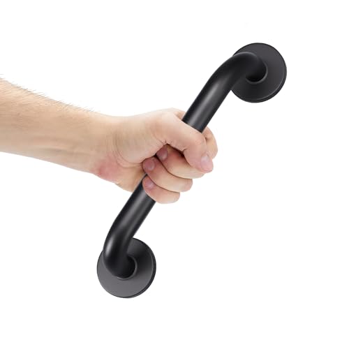 AmazerBath Grab Bars for Shower 9" L x 1" D, Handicap Shower Grab Bars for Senior Anti Slip, Shower Safety Bars for Wall Stainless Steel, Holds up to 500LBs, Black - color: Matte Black, size: 9"L x 1"D