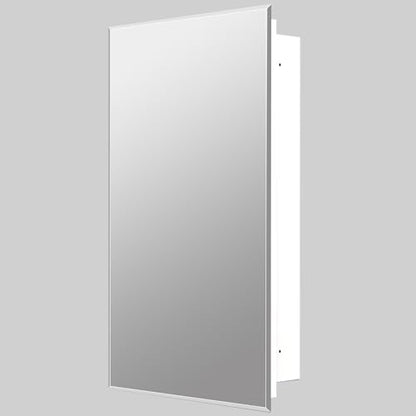 Bathroom Medicine Cabinet with 16x20 in Rectangular Beveled Frameless Mirror,Wall Mounted Mirror Cabinet for Bathroom Toilet Kitchen,Recess or Surface Mount - size: FMG-CM7005-1620