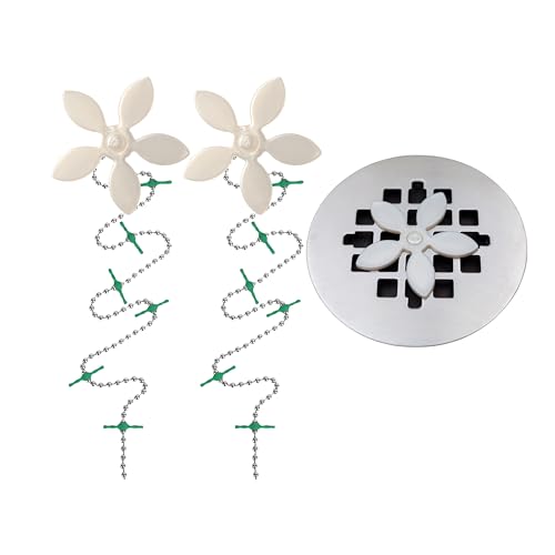 Shower Drain Hair Catcher – Disposable Bathroom Hair Trap, Easy to Install in Shower Drain Cover, Helps Prevent Clogs – As Seen on Shark Tank – White Flower (2-Pack) - color: White Flower, size: 2 Count