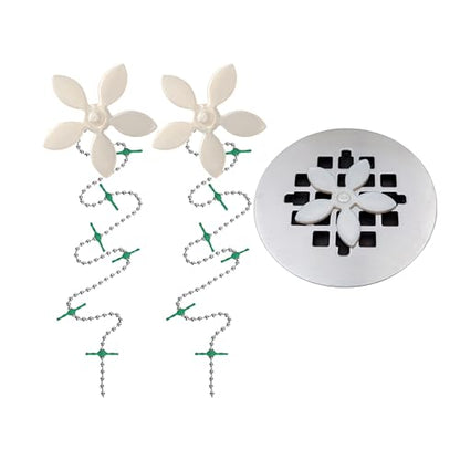 Shower Drain Hair Catcher – Disposable Bathroom Hair Trap, Easy to Install in Shower Drain Cover, Helps Prevent Clogs – As Seen on Shark Tank – White Flower (2-Pack) - color: White Flower, size: 2 Count
