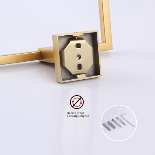 GERZWY Bathroom Hand Towel Holder Gold Stainless Steel Towel Ring for Bath Kitchen Garage Heavy Duty Wall Mounted JG1916-2BE - color: Gold
