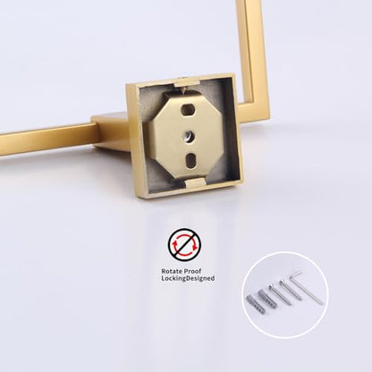 GERZWY Bathroom Hand Towel Holder Gold Stainless Steel Towel Ring for Bath Kitchen Garage Heavy Duty Wall Mounted JG1916-2BE - color: Gold