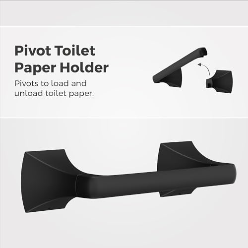 Pfister Bruxie Toilet Paper Holder, Bathroom Tissue Roll Holder, Wall-Mounted, Screw-In, Matte Black Finish, BPHBIE0B - color: Matte Black