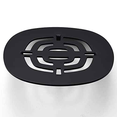 Bropury Easy-to-Install Snap-in Stainless Steel Shower Strainer Shower Drain Grid (Black) - color: Black