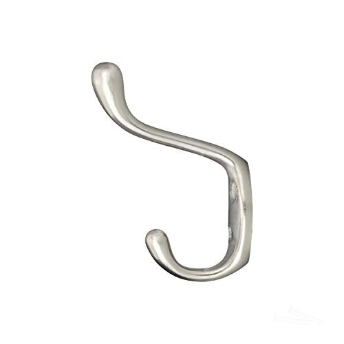 2 Pack Rok Hardware Heavy Duty Brushed Nickel Home Wall Closet Towel Robe Coat Double Hook Hanger