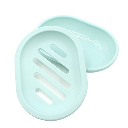 Topsky 2-Pack Soap Dish with Drain, Soap Holder, Soap Saver, Easy Cleaning, Dry, Stop Mushy Soap (Green) - color: Green