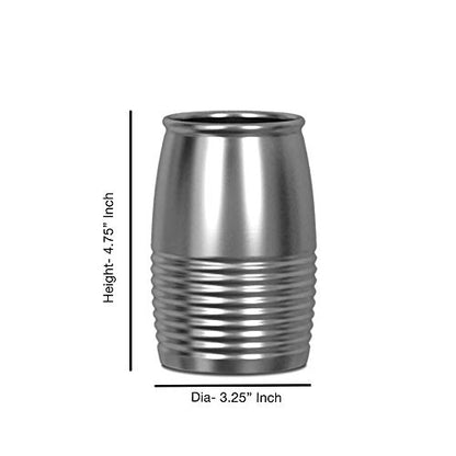 nu steel Arvada Ribbed Metal Rust Resistant Stainless Steel Tumbler Cup for Bathroom Vanity Countertops for Rinsing, Drinking, Storing Dental Accessories and Organizing Makeup Brushes, Eye Liners