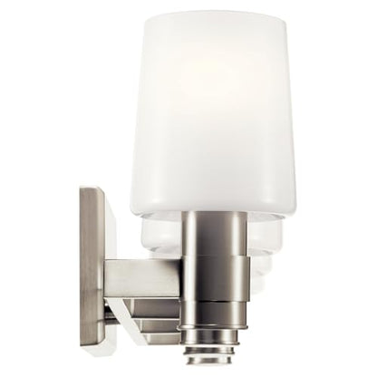 Kichler Adani 4-Light Bathroom Vanity Light, Brushed Nickel | Modern vanity light with opal glass for bathrooms and powder rooms (30" x 8.25"), 55177NI - color: Brushed Nickel, size: 30"