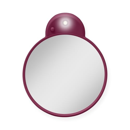 Compact Lighted Mirror with 10x Magnification & Retractable Suction Cups by Zadro - color: Magenta