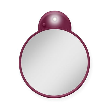 Compact Lighted Mirror with 10x Magnification & Retractable Suction Cups by Zadro - color: Magenta