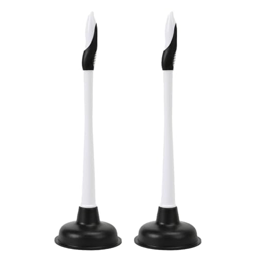 2-Pack Sink Plunger Basic Plunger (2506) – Natural Rubber Bathroom Plunger with Ergonomic Design For Toilets, Sinks, Showers & Kitchen Drains | Splash-Proof, Durable & Effective Unclogging – Black