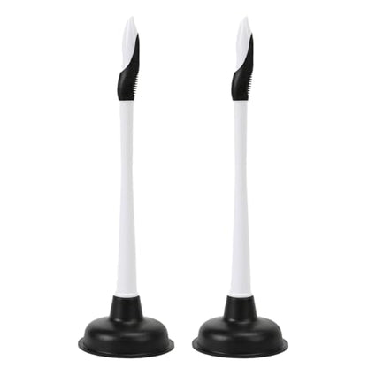 2-Pack Sink Plunger Basic Plunger (2506) – Natural Rubber Bathroom Plunger with Ergonomic Design For Toilets, Sinks, Showers & Kitchen Drains | Splash-Proof, Durable & Effective Unclogging – Black