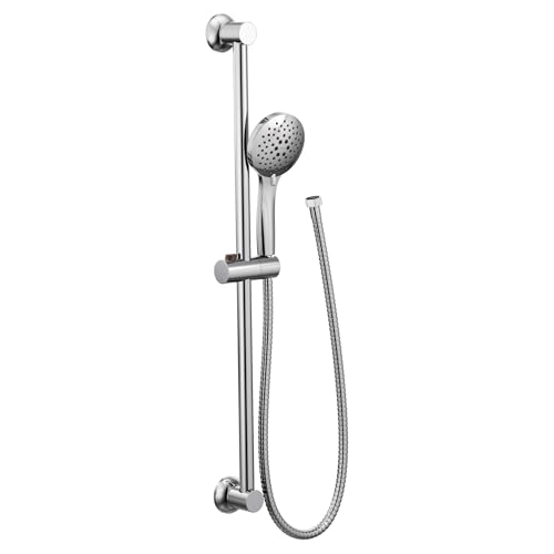 Moen Chrome Eco-Performance 5-Function Handheld Removable Shower Head, Adjustable 30-Inch Slide Bar and 69-Inch Long Hose, 3558EP - color: Chrome