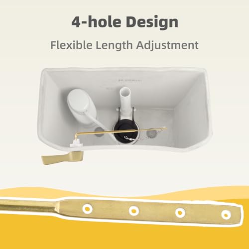 Universal Metal Shiny Gold Toilet Handle Replacement, Brass/Front Mount | Toilet Flush Handle Lever with Adjustable Stainless Steel Chain, Compatible with Kohler, American Standard, TOTO, Mansfield - color: Polished Gold, style: Front Mount Design
