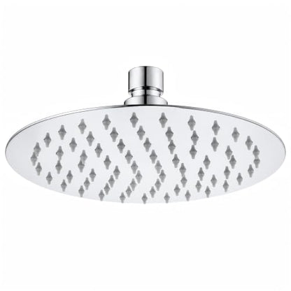 6 Inch Round Rain Shower Head Metal Stainless Steel High Flow Rainfall Shower Head with Self-Cleaning Silicone Nozzles Universal 1/2" Wall Mount for Bathroom - size: 6 Inch Round