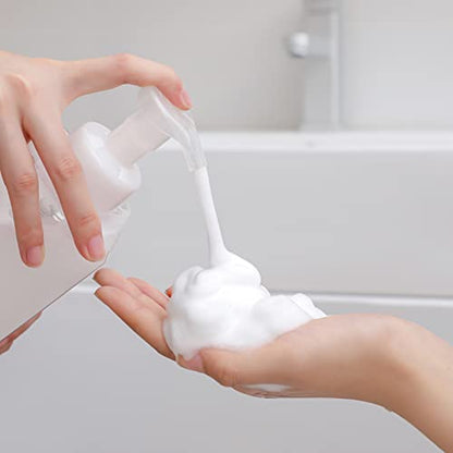 UUJOLY Foaming Soap Dispenser 1L (33.8oz) Refillable Plastic Pump Bottle for Liquid Soap, Shampoo, Body Wash (2 Pcs) (Clear) | Hand Dispenser for Liquid Soap, Shampoo & Body Wash – Saves Soap with Rich Foam, Reusable, Easy to Refill, BPA-Free - color: Cle