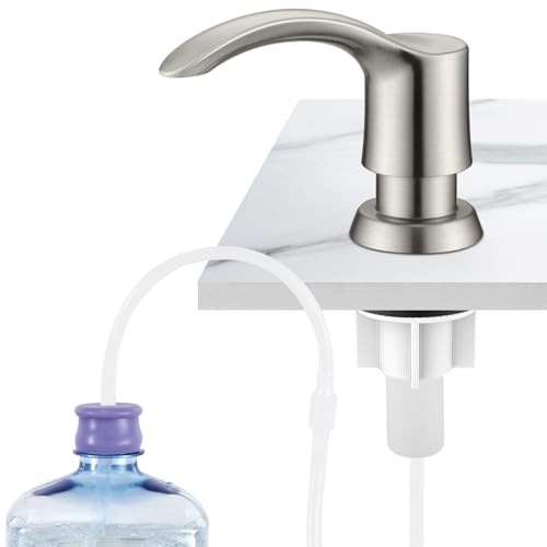 Kitchen Sink Soap Dispenser - Brushed Nickel, G080BN-G | Sink Soap Dispenser Pump with 40" Silicone Soap Dispenser Extension Tube, Say Goodbye to Frequent Refills - color: Brushed Nickel, size: with Hose