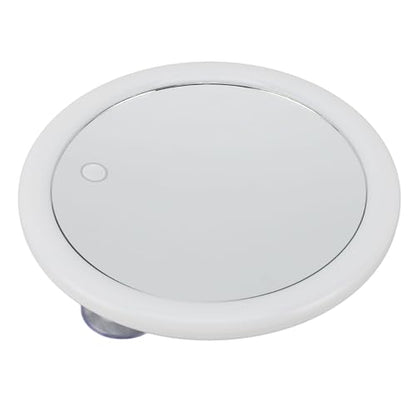 5.6inch Handheld Magnifying Makeup Mirror Triple Suction Cup 10X Magnification Brightness Adjustable LED Lighted Magnifying Mirror