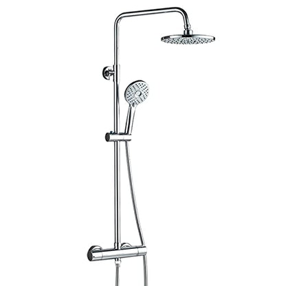 Thermostatic Shower System Bathroom, Wall Mounted Shower Set Modern with Overhead Shower Head, Adjustable Shower Mixer Set for Hotel Gym,Silver,Silver - color: Silver