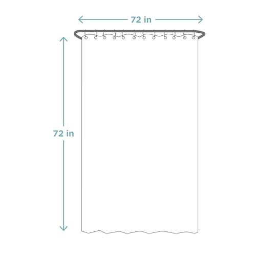 Zenna Home Clear Shower Curtain Liner, Heavyweight Semi-Sheer Liner for Showers and Bathtubs with Rustproof Grommets, 10-Gauge Vinyl, 72 x 72 Inches, White