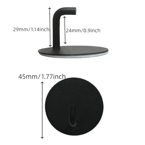 Adhesive Hooks Heavy Duty Shower Hook 4 Pack Waterproof, Black Stick on Hooks for Hanging Loofah Towel Robe Clothes, Removable Stainless Steel Bathroom Adhesive Wall Hooks
