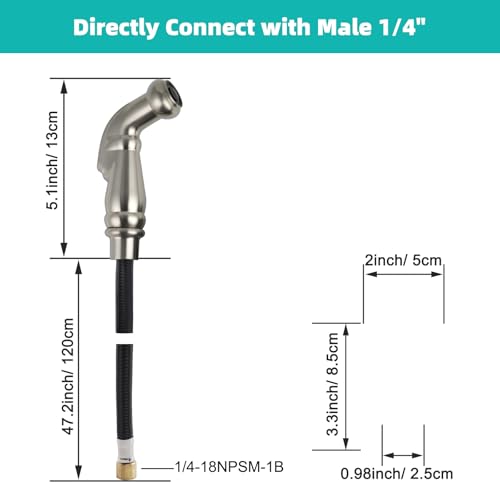 Universal Kitchen Faucet Sprayer Attachment/Hose/Holder Set, Brushed Nickel | NSF/ANSI/CAN 372 Certified, With 3 Adapters Compatible with Moen/Delta Faucet Sprayer Replacement, Kitchen Sink Side Head - color: Brushed Nickel, style: Sprayer Head/Hose/Holde