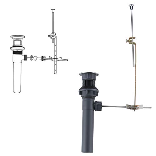 WOWOW Pop Up Drain Assembly with Lift Rod and Overflow Drain Stopper Assembly for Bathroom Faucet,Chrome - color: Chrome, style: Style B: lift rod drain