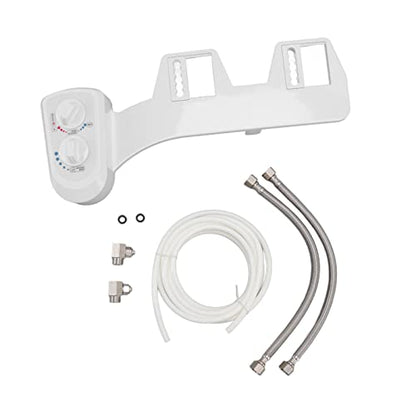 Toilet Bidet Double Knob Movable Nozzle NonElectric SelfCleaning Bidet Attachment for Home Bathroom